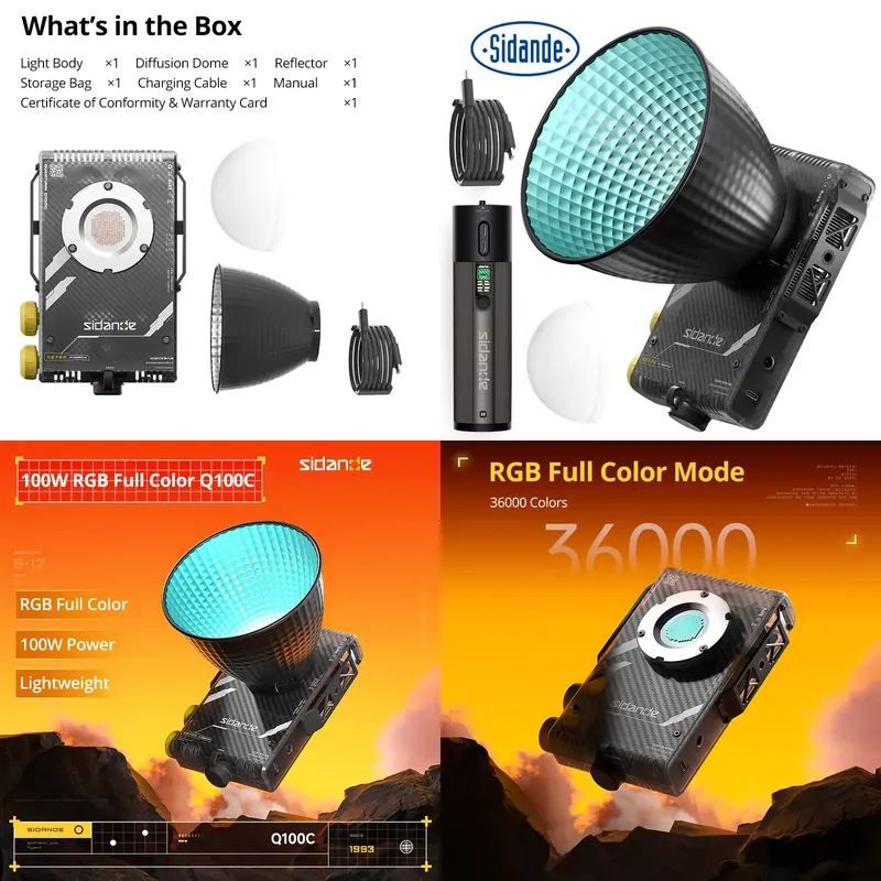 Photography Lighting Color - Sidande Q100C Q100Lite Optik 100W Yüksek